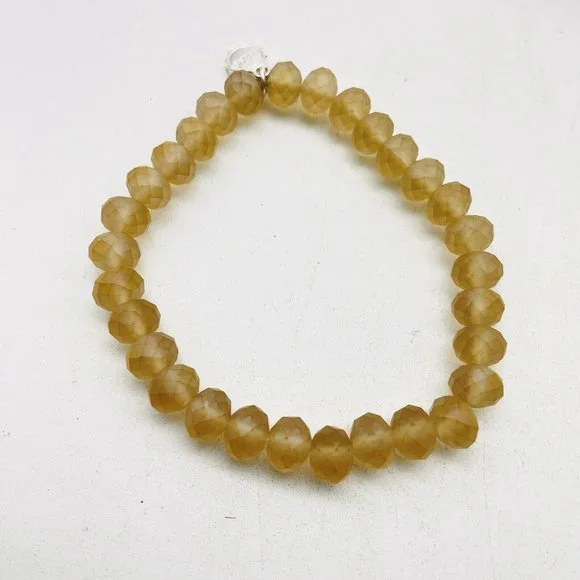 LIZAS Pink Beaded Stretch Bracelet Silver Tone Faceted Classic Career Cosplay - Picture 3 of 7